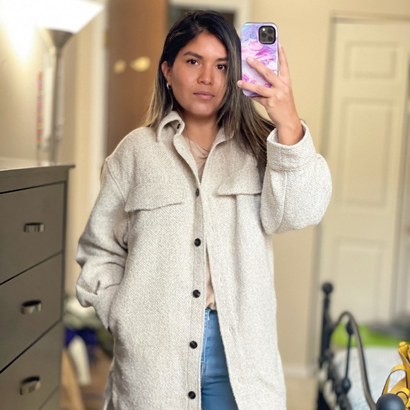 H&M Light beige Shacket NWT - Picture 5 of 11